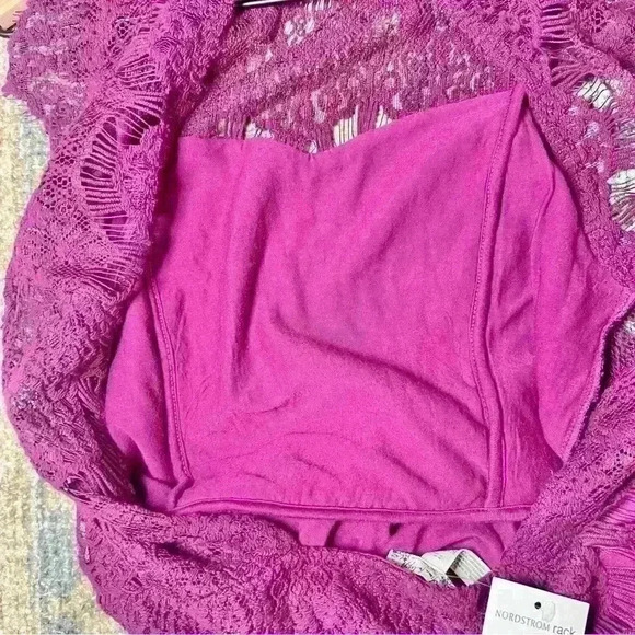 NWT Intimately FREE PEOPLE Women’s Magenta Lace Dress Size Small - Picture 16 of 16